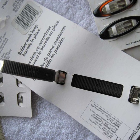 Scunci No Slip Grip Hold Slideproof Stay Put Rubber Teeth Plastic Hair Barrette - Picture 3 of 12